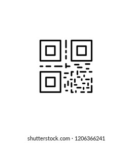 thin line QR code icon on white background