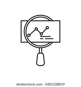 thin line quality control icon like audit validity. concept of key performance indicator or business visualisation. linear trend graphic stroke design lineart logotype web element isolated on white