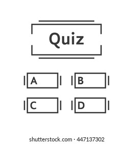 thin line quiz game template. concept of intelligence, game time, contest, examination, blank form, examine. flat linear style trend modern graphic design vector illustration on white background