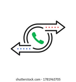 recuperación de línea delgada o devolución de llamada icono simple. tendencia de trazo lootipo lineal moderno diseño mínimo aislado en fondo blanco. concepto de agente de oficina como servicio de línea directa y soporte virtual