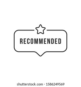 thin line recommended bubble with star. flat stroke modern minimal recommendation or feed back logo graphic art design isolated on white background. concept of good service or excellent product