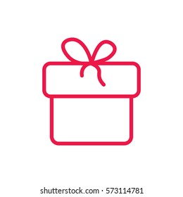  thin line red icon on white background, happy valentine day