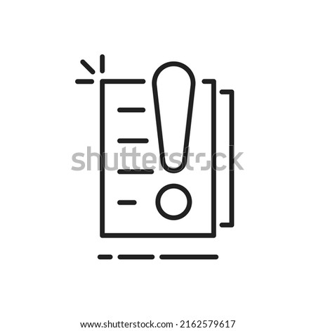 thin line risk management or search of vulnerability. simple linear design stroke art logotype element graphic for web isolated on white background. concept of easy doc flow or internal monitoring