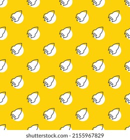 Thin line Rocket icons on a yellow background in seamless pattern. Abstract business illustration with repeated elements. Vector background EPS 10