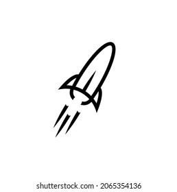 Thin line Rocket vector icon isolated on white background.outline flat Rocket vector icon