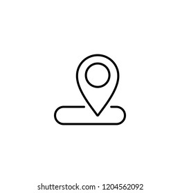 thin line route icon on white background