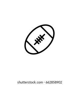 thin line rugby ball icon on white background
