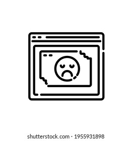 thin line with sad emoji. error program concept icon. Dizzy emoji icon. Trendy Dizzy emoji logo concept on white background from Emoji collection