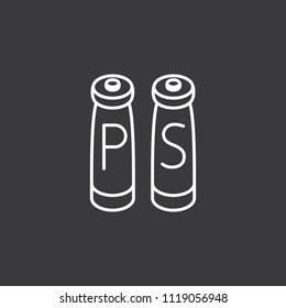 thin line salt and pepper black icon on white background
