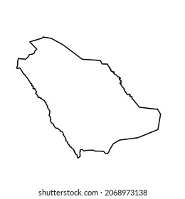 Thin line saudi arabia map icon isolated on white background.outline saudi arabian flat icon