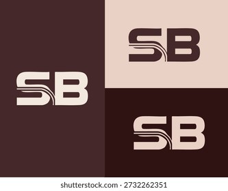 Thin line SB minimalist logo for modern aesthetic, skincare branding, interior design, spa, yoga studio, and minimalist personal brand identity. Vector art.