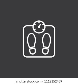 thin line scale icon on dark background