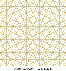 Thin line seamless vector pattern in gold