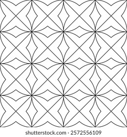 Thin line seamless vector pattern with diagonal geometric design