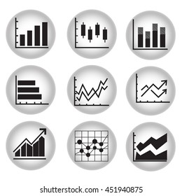 Thin line set of charts, graphs and diagrams
