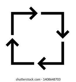 thin line sharp vector icon / arrow, recycle, rotation