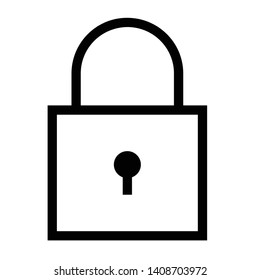 thin line sharp vector icon / lock, padlock, security, protection