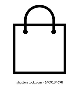 thin line sharp vector icon / paper bag ,shopping bag