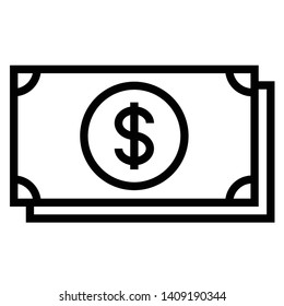 thin line sharp vector icon / money, payment, us dollar