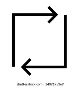 thin line sharp vector icon / arrow, recycle, rotation