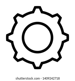 thin line sharp vector icon / gear, function, setting