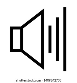 thin line sharp vector icon / sound, speaker