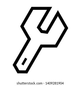 thin line sharp vector icon / spanner, wrench, tool