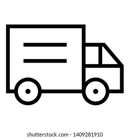 thin line sharp vector icon / truck, delivery, transport