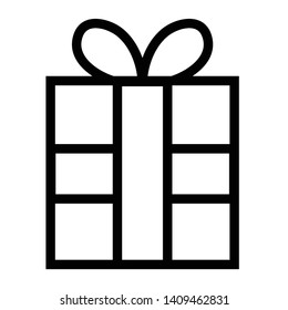 thin line sharp vector icon / present box, gift