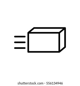 thin line shipping box icon on white background