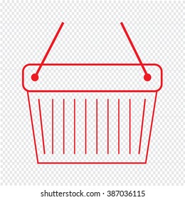 Thin Line Shopping Basket Icon Illustration design
