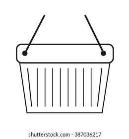 Thin Line Shopping Basket Icon Illustration design