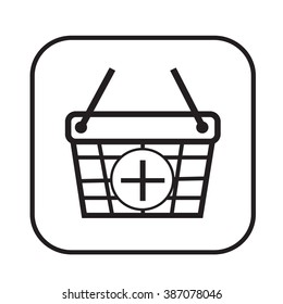 Thin Line Shopping Basket Icon Illustration design