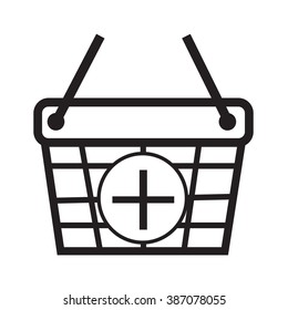 Thin Line Shopping Basket Icon Illustration design