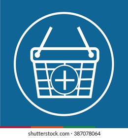 Thin Line Shopping Basket Icon Illustration design