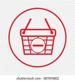 Thin Line Shopping Basket Icon Illustration design