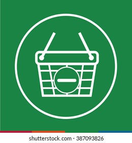 Thin Line Shopping Basket Icon Illustration design