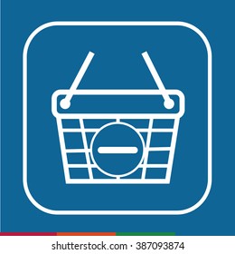 Thin Line Shopping Basket Icon Illustration design
