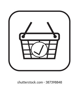 Thin Line Shopping Basket Icon Illustration design