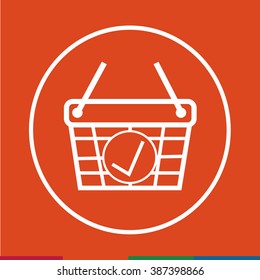 Thin Line Shopping Basket Icon Illustration design