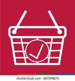 Thin Line Shopping Basket Icon Illustration design