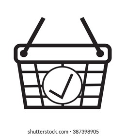 Thin Line Shopping Basket Icon Illustration design