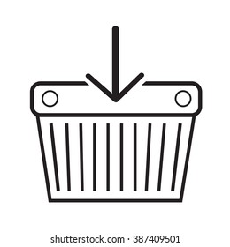 Thin Line Shopping Basket Icon Illustration design