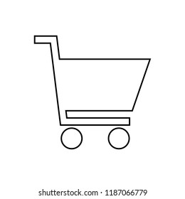 thin line shopping card, trolley icon on white background. Logo vector illustration