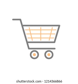 Thin line shopping cart icon, vector illustration