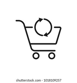 Thin line shopping cart refresh icon set for mobile concepts and web apps.. Collection modern infographic logo and pictogram.