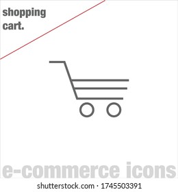 Camión de compra de línea delgada vector sobre fondo blanco. Iconos minimalistas de comercio electrónico. Símbolos web simples. Trazo editable. Eps 10.