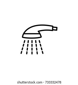 thin line shower icon on white background