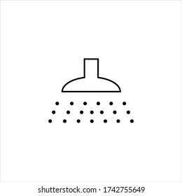 Thin line shower vector icon on white background. Minimalist home symbols. Bathroom icons. 
