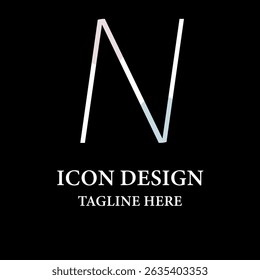 thin line sign n letter logo design